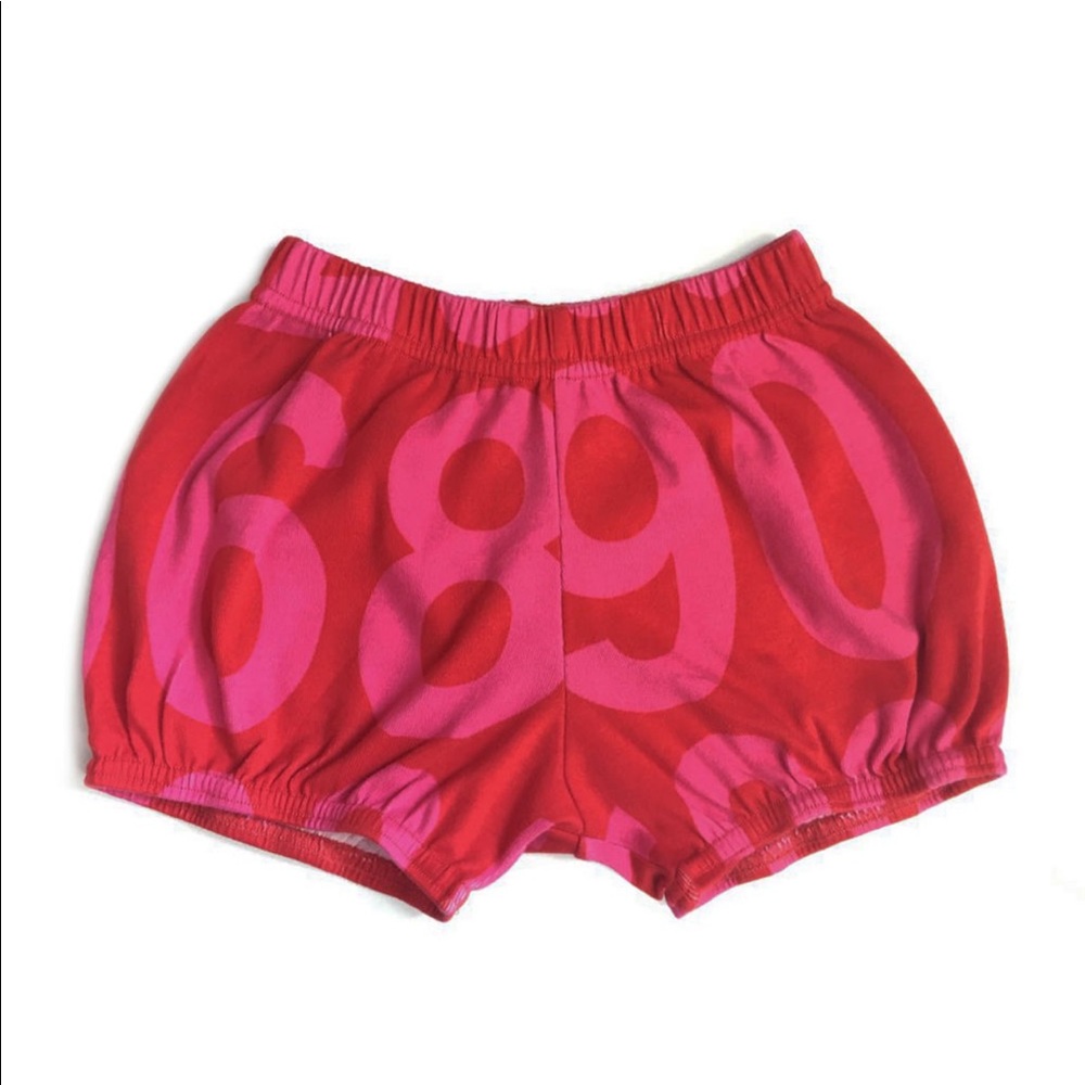 NUNUNU girls shorts size 4-5 numbered pink